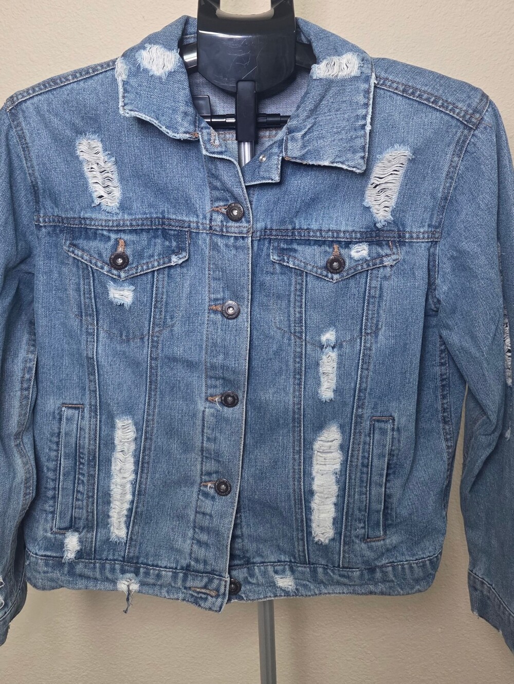 Highway Jeans Light Blue Distressed Denim Jacket